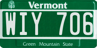 VT license plate WIY706