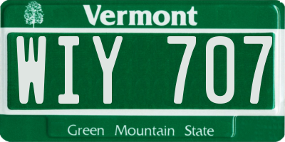 VT license plate WIY707