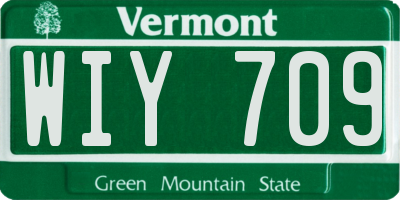 VT license plate WIY709