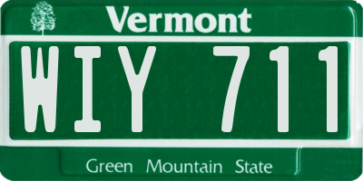VT license plate WIY711