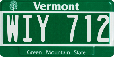VT license plate WIY712