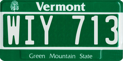 VT license plate WIY713