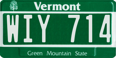 VT license plate WIY714