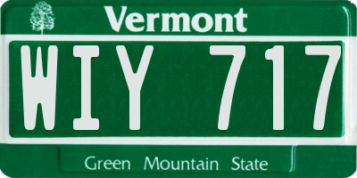 VT license plate WIY717