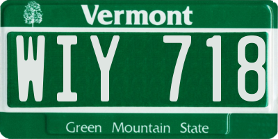VT license plate WIY718