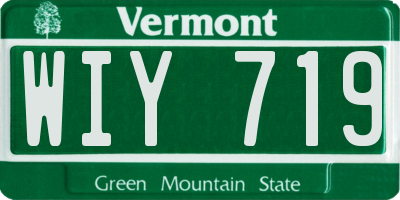 VT license plate WIY719