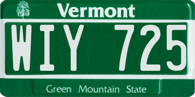 VT license plate WIY725