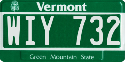 VT license plate WIY732
