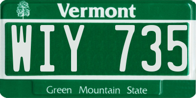 VT license plate WIY735