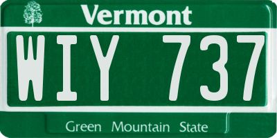 VT license plate WIY737