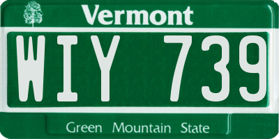 VT license plate WIY739