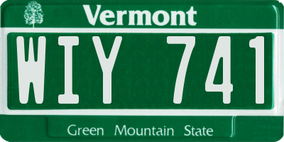 VT license plate WIY741