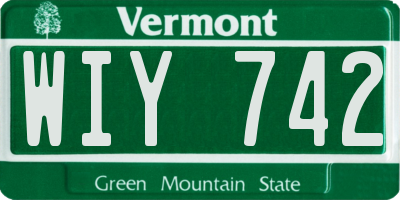 VT license plate WIY742