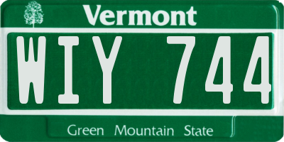 VT license plate WIY744