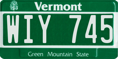 VT license plate WIY745