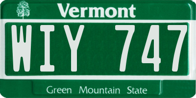 VT license plate WIY747