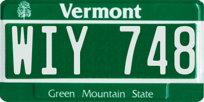 VT license plate WIY748