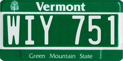 VT license plate WIY751