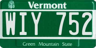 VT license plate WIY752