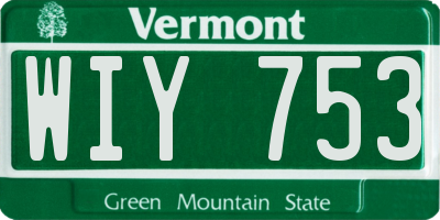 VT license plate WIY753