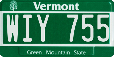 VT license plate WIY755