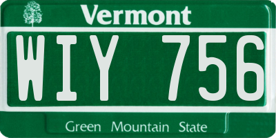 VT license plate WIY756