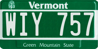 VT license plate WIY757