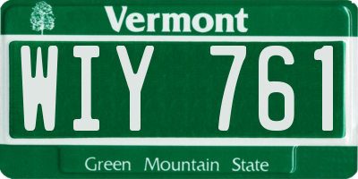 VT license plate WIY761