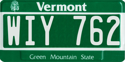 VT license plate WIY762