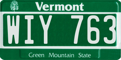 VT license plate WIY763