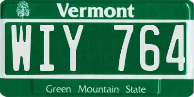 VT license plate WIY764
