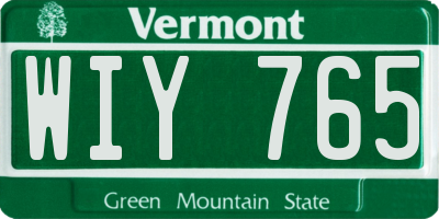 VT license plate WIY765