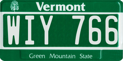 VT license plate WIY766