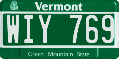 VT license plate WIY769