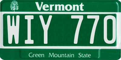 VT license plate WIY770