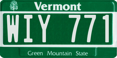 VT license plate WIY771