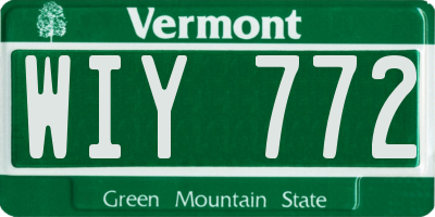 VT license plate WIY772