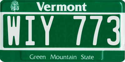 VT license plate WIY773