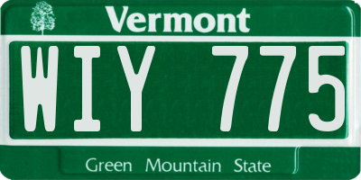 VT license plate WIY775