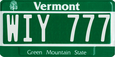 VT license plate WIY777