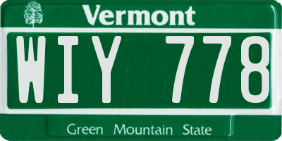 VT license plate WIY778