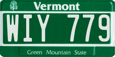 VT license plate WIY779