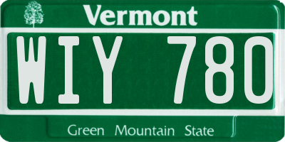 VT license plate WIY780