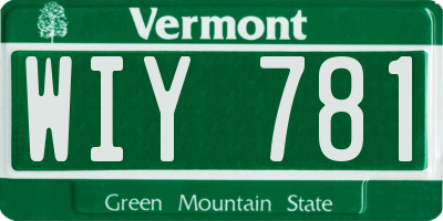 VT license plate WIY781