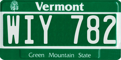 VT license plate WIY782