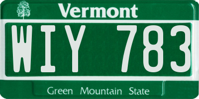 VT license plate WIY783