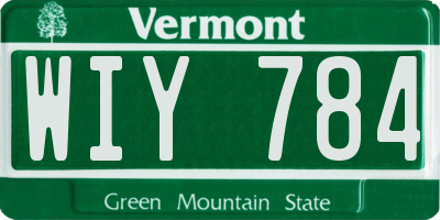 VT license plate WIY784