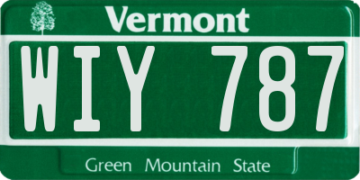 VT license plate WIY787