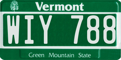 VT license plate WIY788