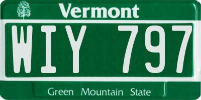VT license plate WIY797